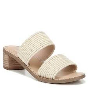 Franco Sarto Ivory Ribbed Sandals